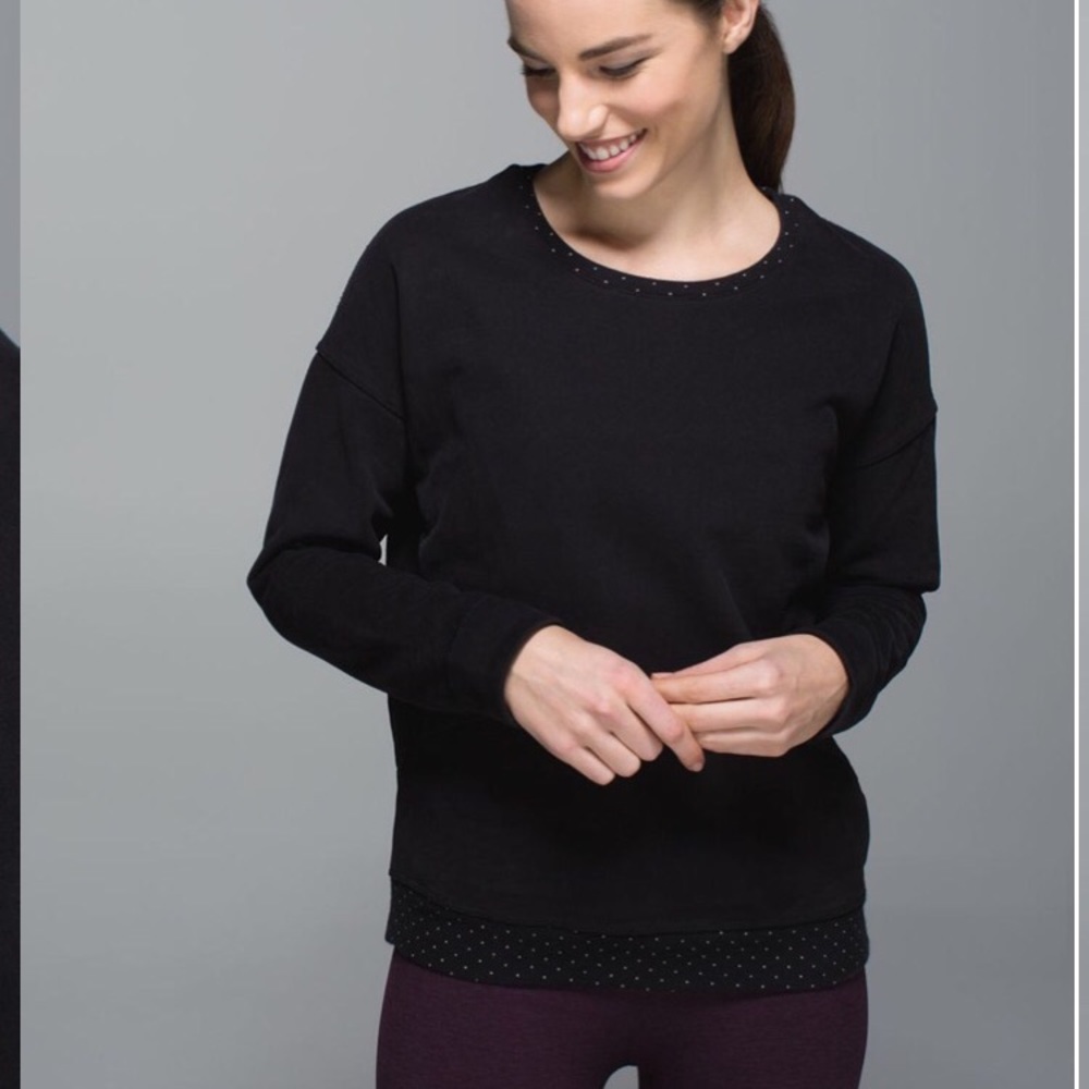 Lululemon Keep Up Crew Black Pullover Sweatshirt sweater - Picture 2 of 11